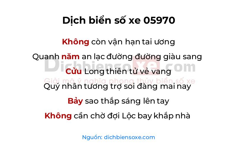 Dịch thơ biển số 05970