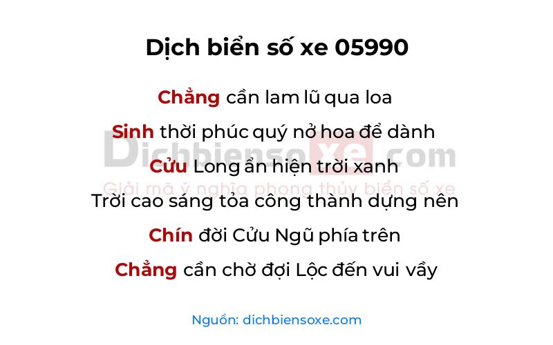 Dịch thơ biển số 05990