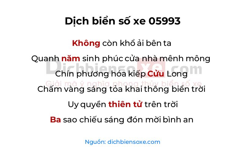 Dịch thơ biển số 05993