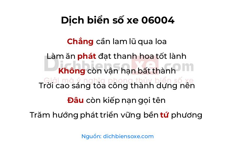 Dịch thơ biển số 06004