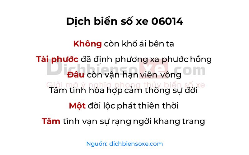 Dịch thơ biển số 06014