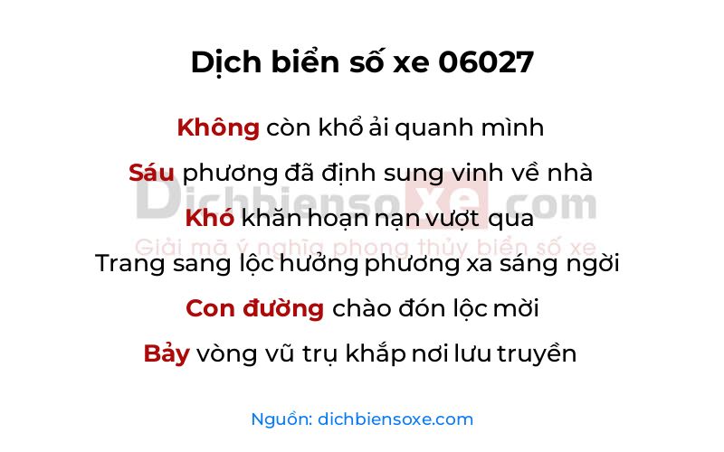 Dịch thơ biển số 06027