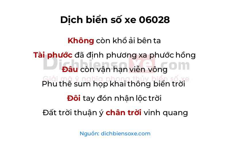 Dịch thơ biển số 06028