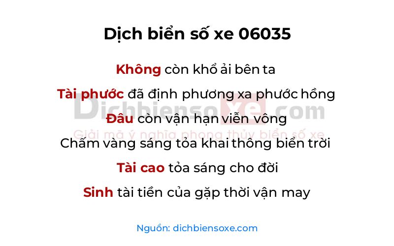 Dịch thơ biển số 06035