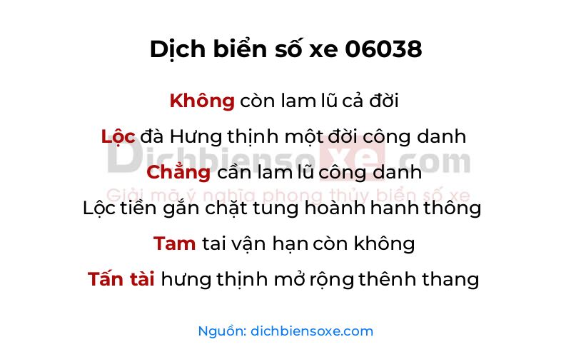 Dịch thơ biển số 06038
