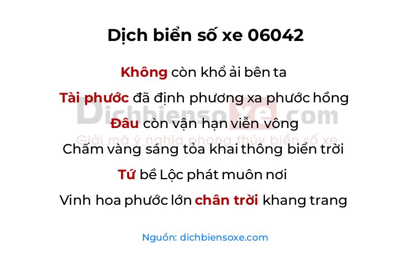 Dịch thơ biển số 06042