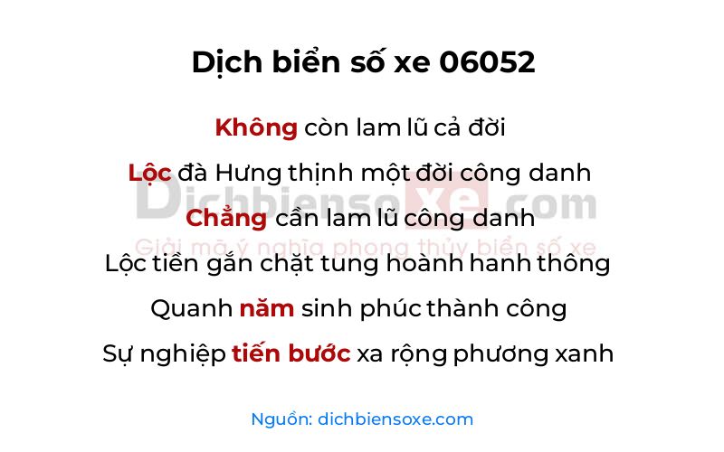 Dịch thơ biển số 06052