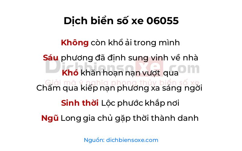 Dịch thơ biển số 06055