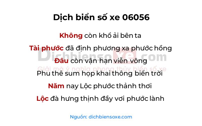 Dịch thơ biển số 06056