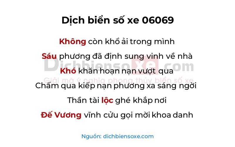 Dịch thơ biển số 06069