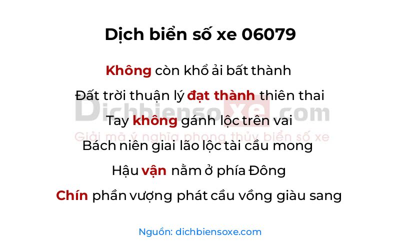 Dịch thơ biển số 06079