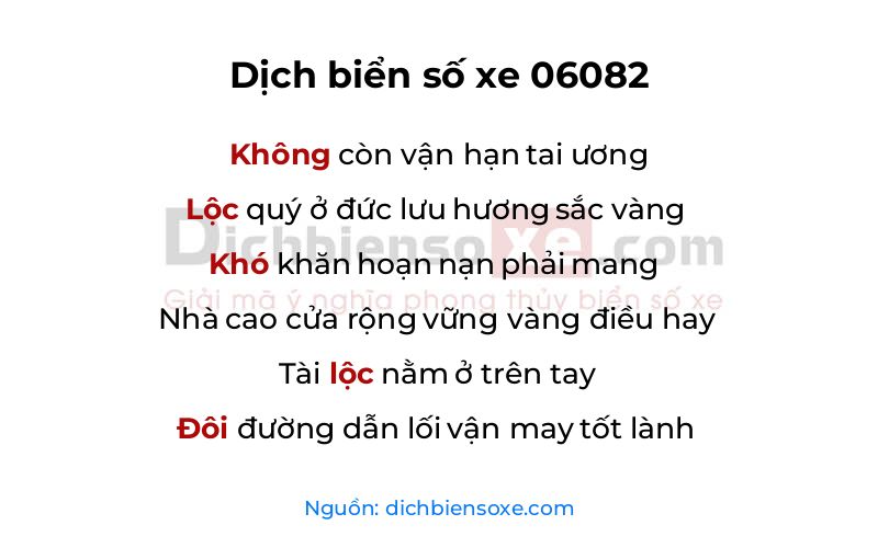 Dịch thơ biển số 06082