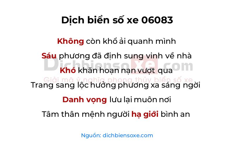 Dịch thơ biển số 06083