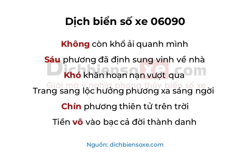 Dịch thơ biển số 06090