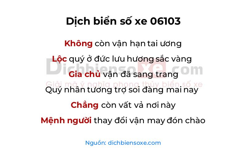 Dịch thơ biển số 06103