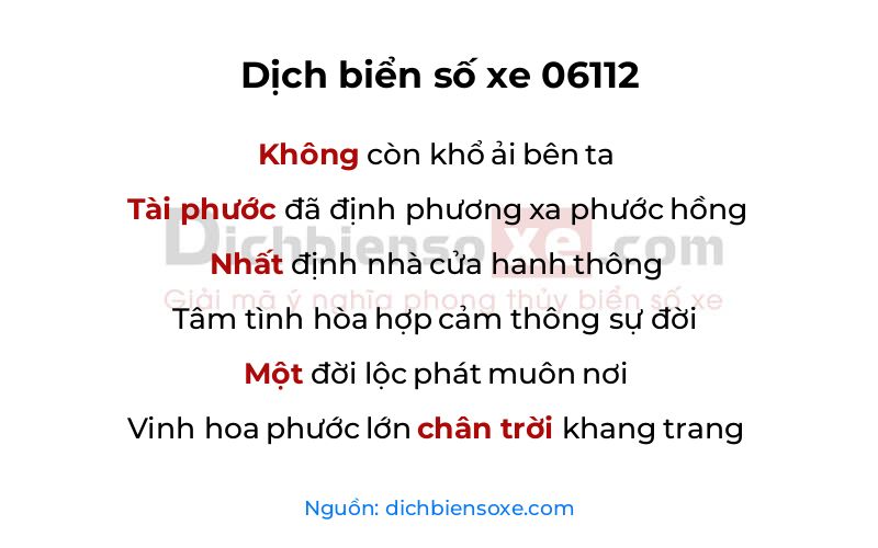 Dịch thơ biển số 06112