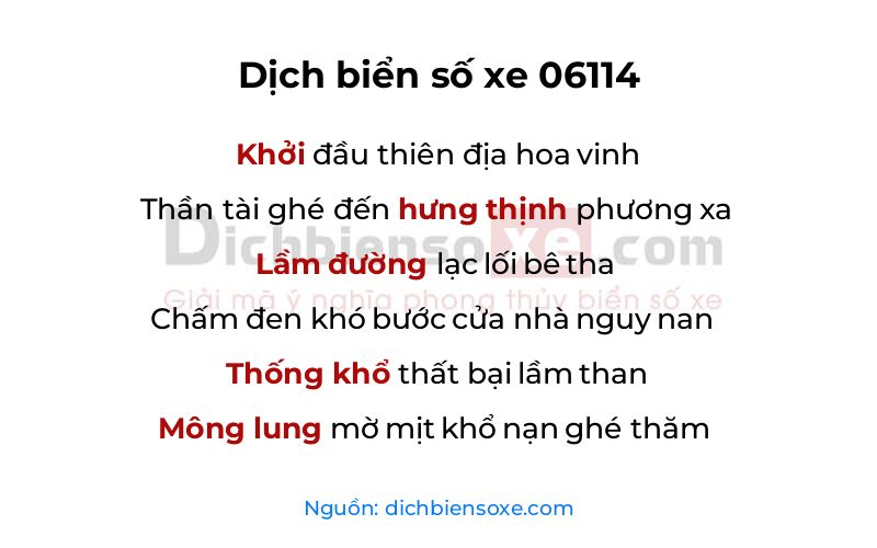 Dịch thơ biển số 06114