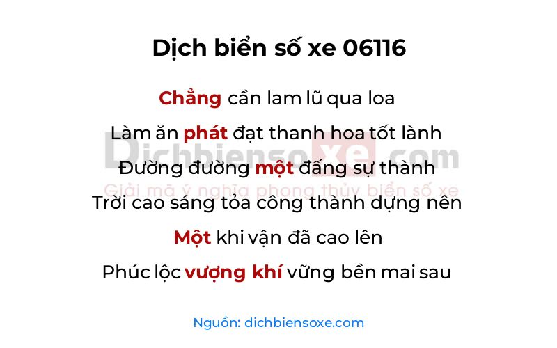 Dịch thơ biển số 06116