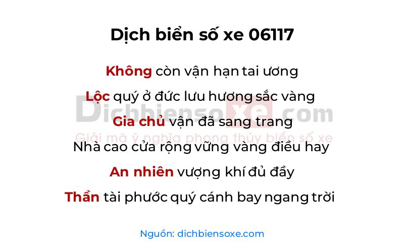 Dịch thơ biển số 06117