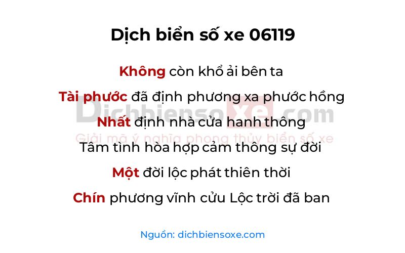 Dịch thơ biển số 06119
