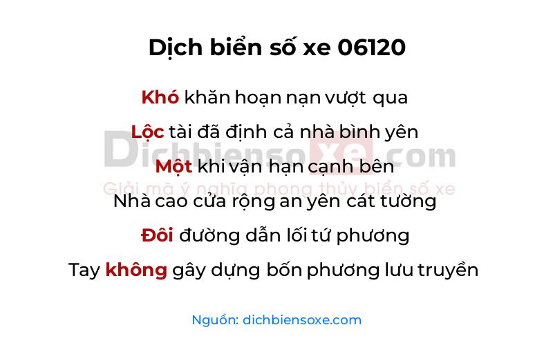 Dịch thơ biển số 06120