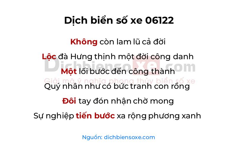 Dịch thơ biển số 06122