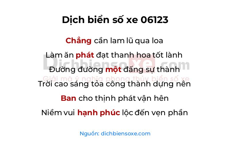Dịch thơ biển số 06123