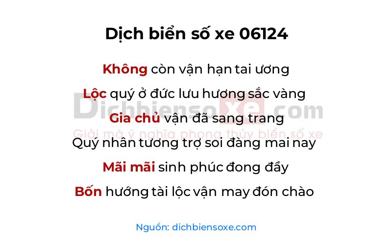Dịch thơ biển số 06124