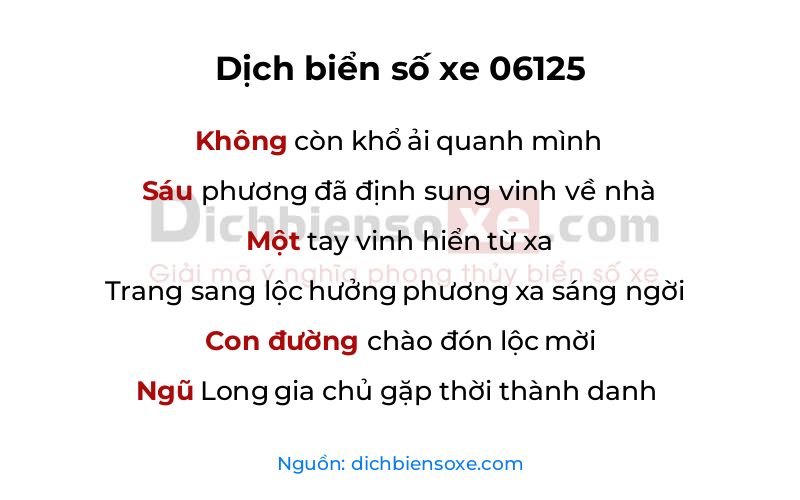 Dịch thơ biển số 06125