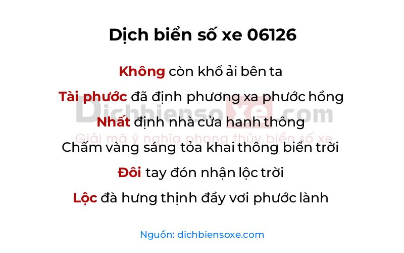 Dịch thơ biển số 06126