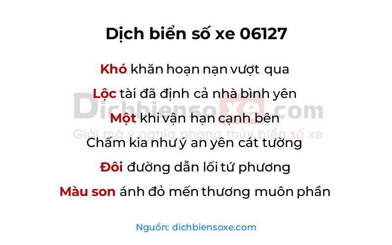 Dịch thơ biển số 06127