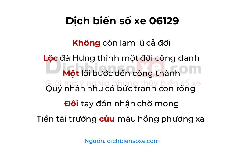 Dịch thơ biển số 06129