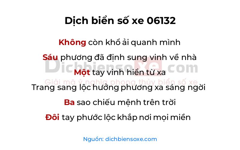 Dịch thơ biển số 06132