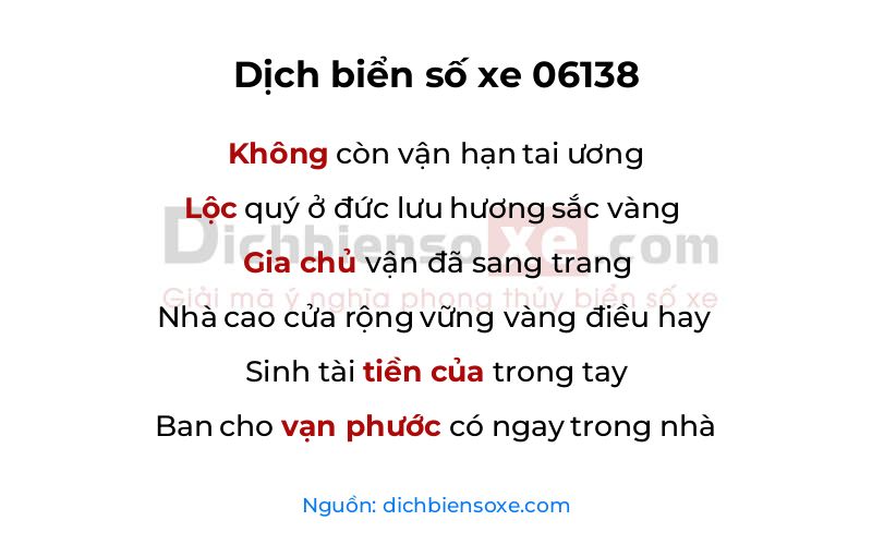 Dịch thơ biển số 06138