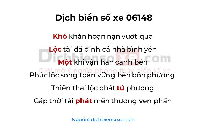 Dịch thơ biển số 06148