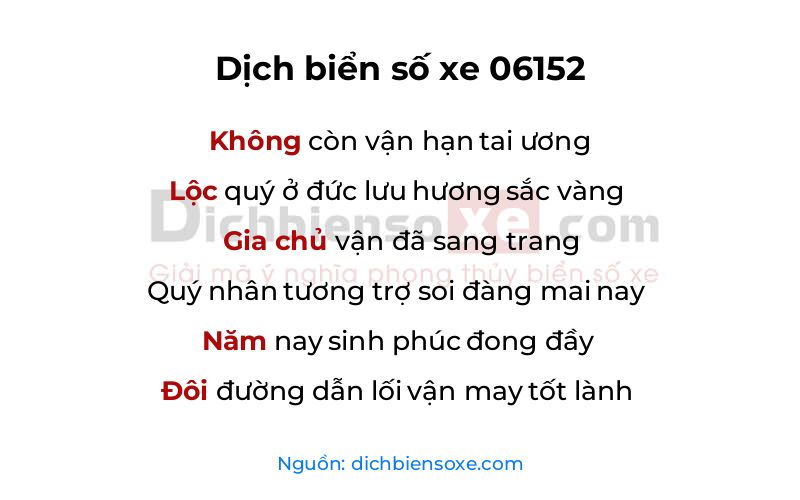 Dịch thơ biển số 06152