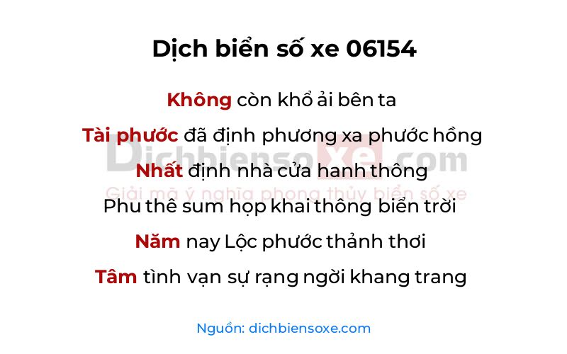 Dịch thơ biển số 06154