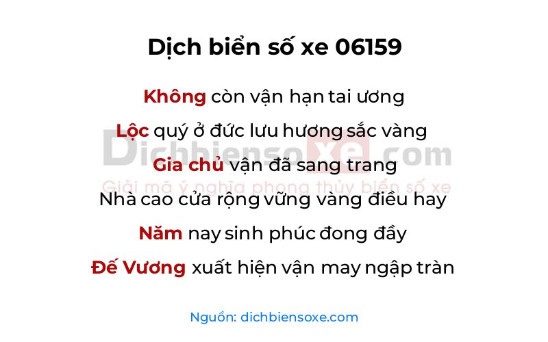 Dịch thơ biển số 06159