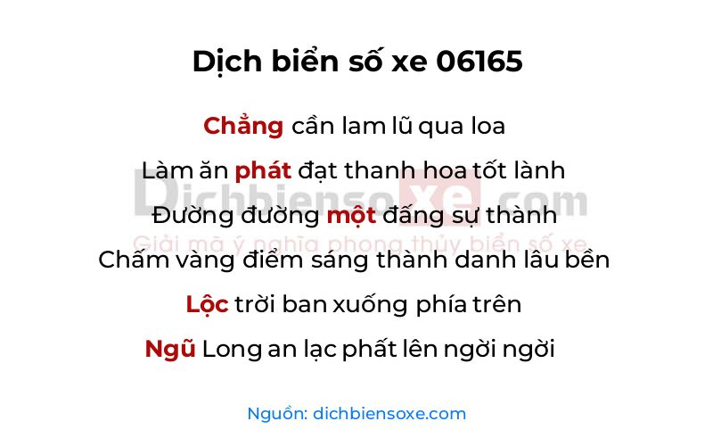 Dịch thơ biển số 06165