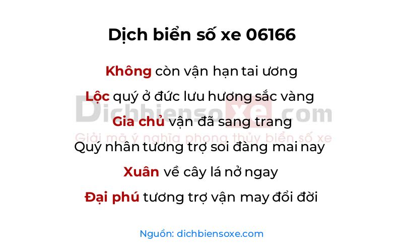 Dịch thơ biển số 06166