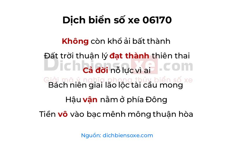 Dịch thơ biển số 06170