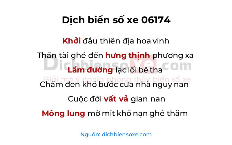 Dịch thơ biển số 06174