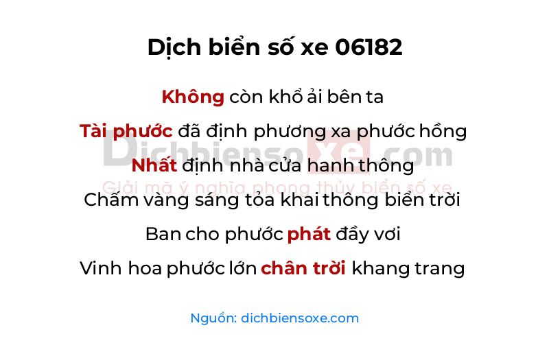Dịch thơ biển số 06182