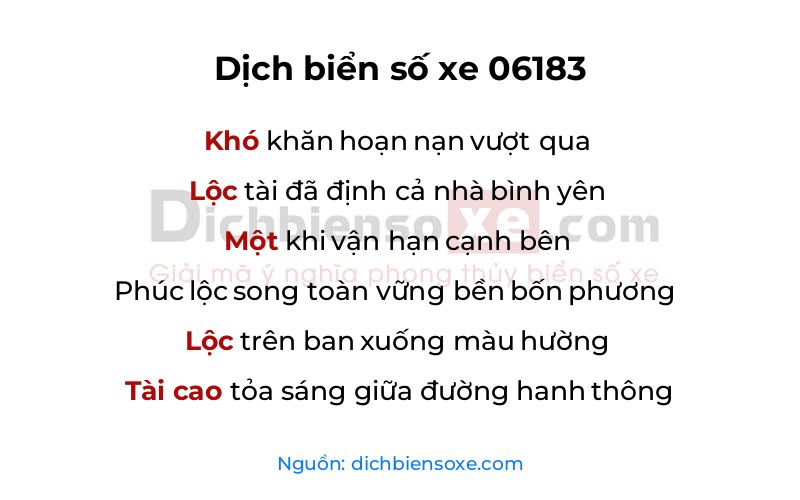Dịch thơ biển số 06183