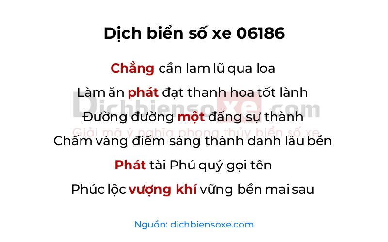 Dịch thơ biển số 06186