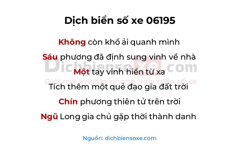 Dịch thơ biển số 06195