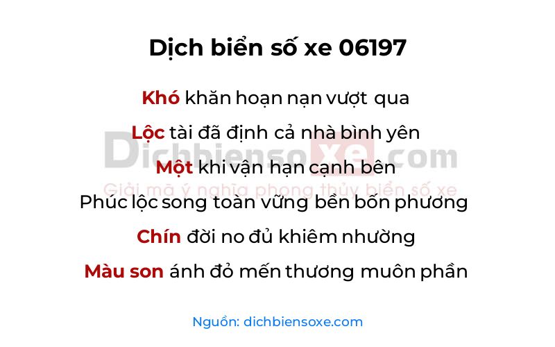 Dịch thơ biển số 06197