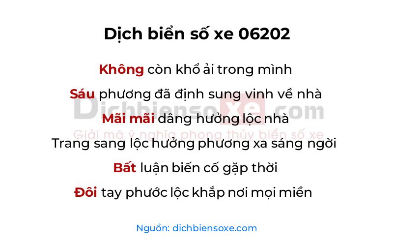 Dịch thơ biển số 06202