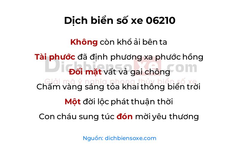 Dịch thơ biển số 06210