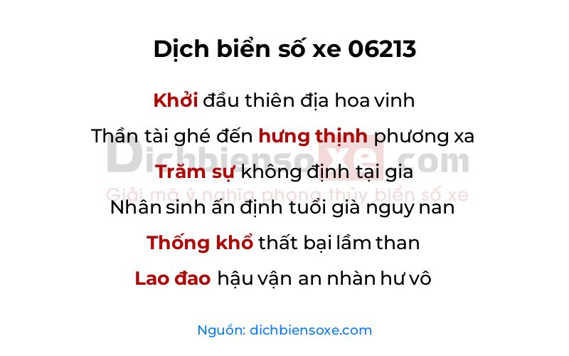 Dịch thơ biển số 06213